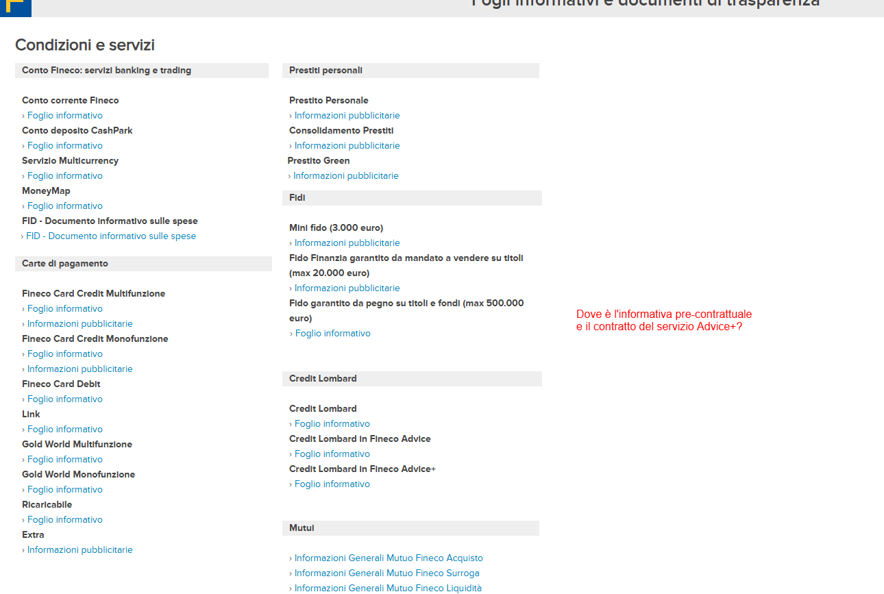 costi fineco advice+ advice plus