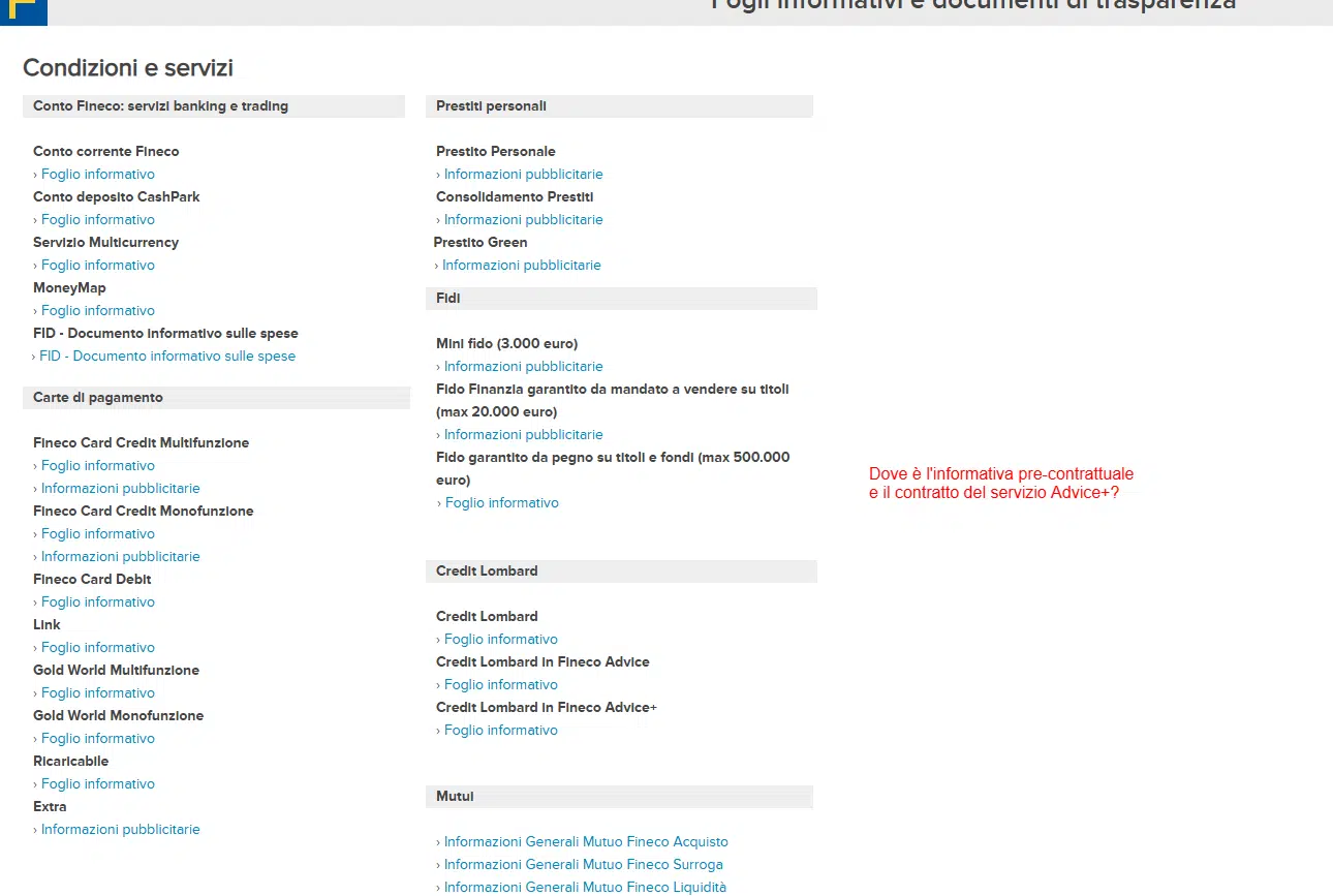 costi fineco advice+ advice plus